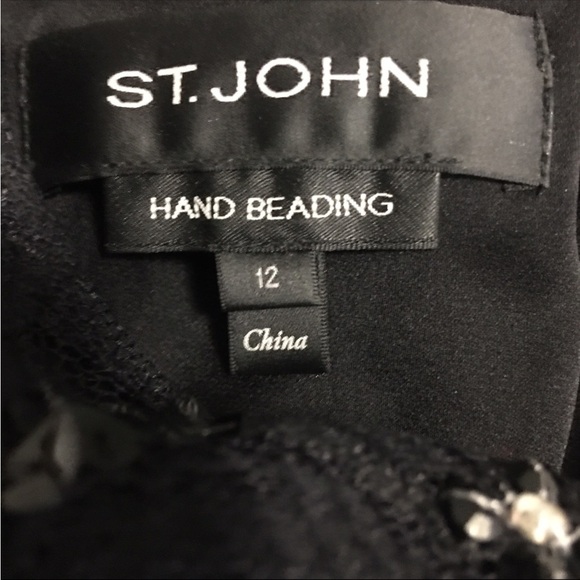 ST JOHN Cocktail dress & matching jacket glass beads, lace, sequins - Picture 2 of 10